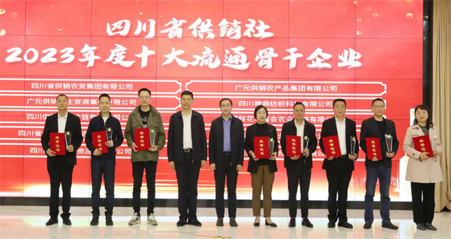 四川省棉麻集團有限公司相關單位和個人榮獲四川省供銷社“2023年度十大流通骨干企業、最美供銷人”榮譽獎項
